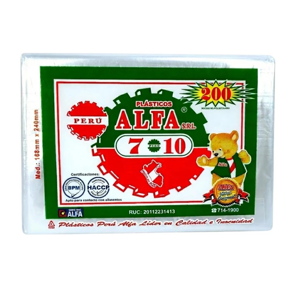 Bolsa Transparente Alfa 7 x 10 - 200 un.